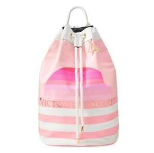 VICTORIA'S SECRET Striped Cinch Backpack Bag